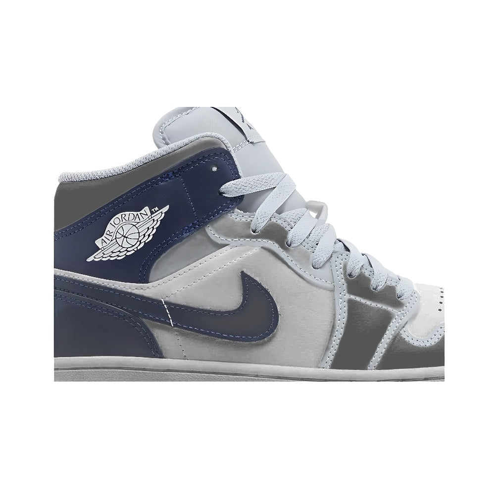 Air Jordan 1 Mid 'Wolf Grey Midnight Navy'