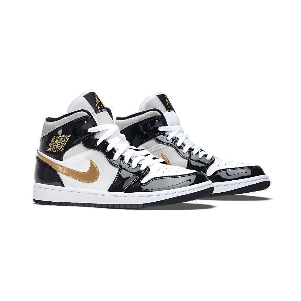 Air Jordan 1 Mid Patent SE 'Black Gold'