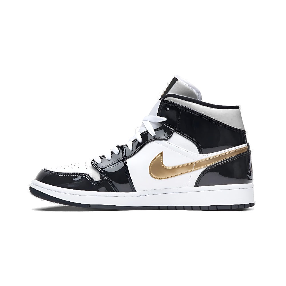 Air Jordan 1 Mid Patent SE 'Black Gold'