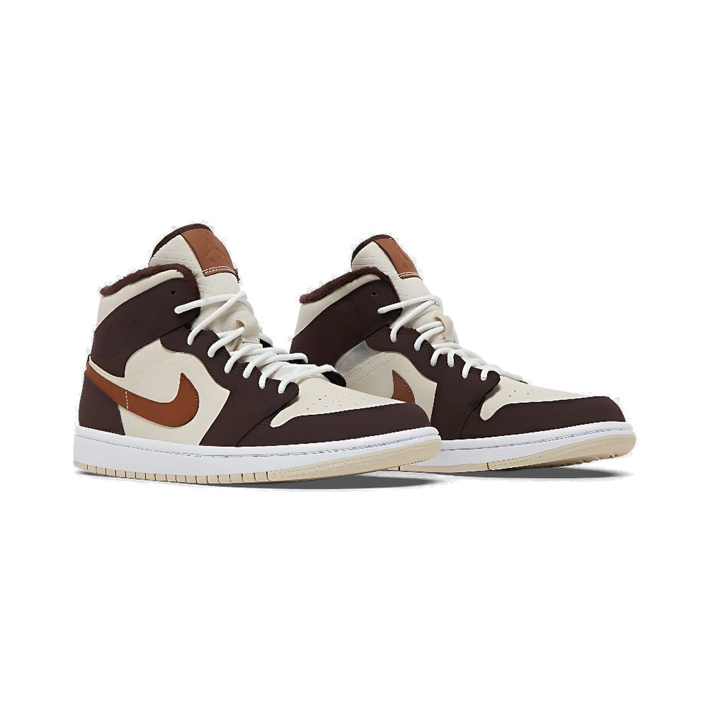 Wmns Air Jordan 1 Mid SE 'Cream Dark Chocolate'