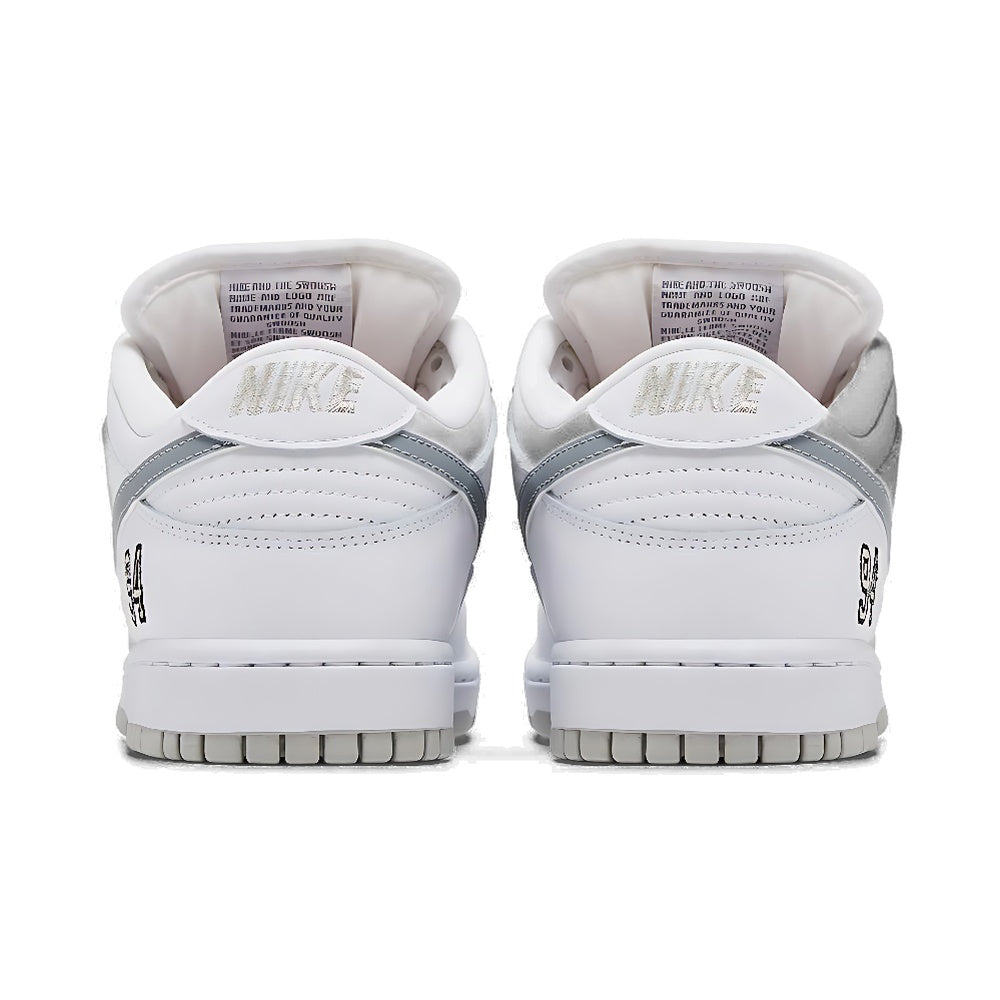 Nike Supreme x Dunk Low SB 'White Metallic Silver'